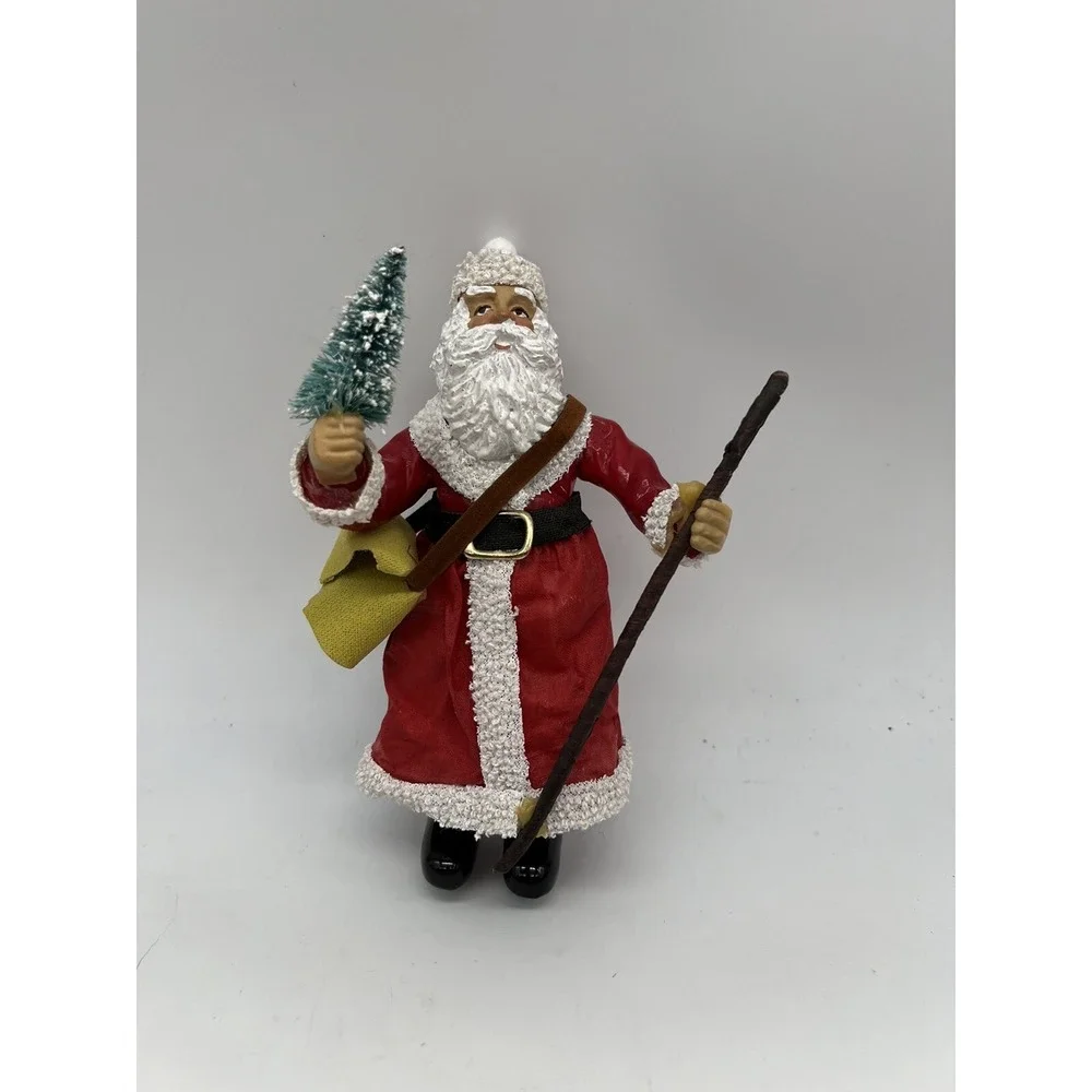 Clothtique Santa Christmas Tree Staff Satchel 6.5